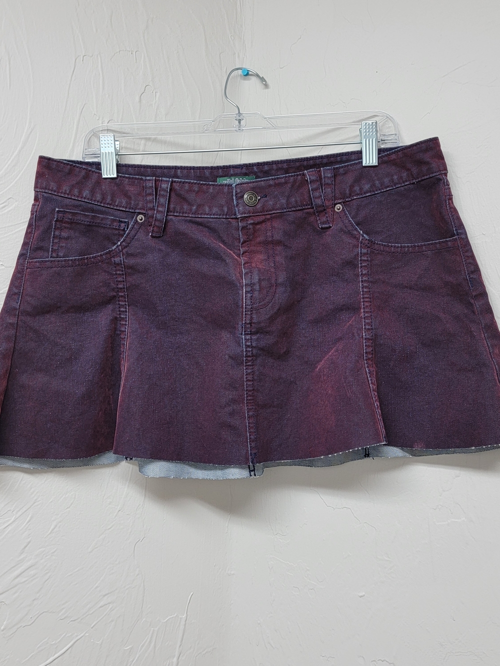 Y2k Style Micro Mini Skirt Purple Black Pleated Bratz Punk Goth Low Rise Sz- 10